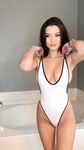 Keilah Kang SET white swimsuit with black trim