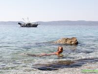 Katya Clover - Nude Boat Girl Boat Beach Swimming Naked