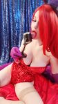 Kelly Jean as Jessica Rabbit behind the scenes