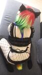Lealolly black lingerie rainbow kitty